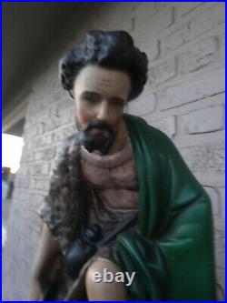 PAIR antique nativity christmas apostel figurine statue religious