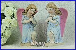 PAIR religious angels figurines porcelain 1950s