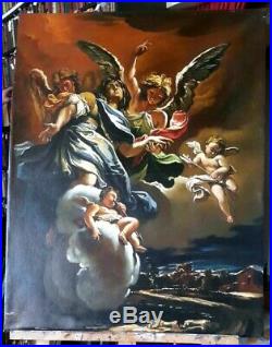 Pair Antique vintage religious painting Jesus painting Italian Renaissance