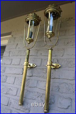Pair antique brass Religious procession wall lights sconces religious lanterns