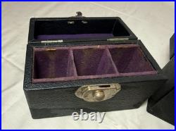 Pair of 3 Antique Religious Catholic Holy Oils box in hard Case O. I, O. C, S. C