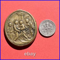 Perfect Our Lady Of The Pillar Religious Medal Antique Holy Family Medallion