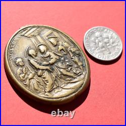 Perfect Our Lady Of The Pillar Religious Medal Antique Holy Family Medallion