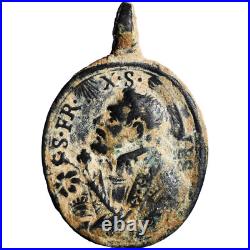 Perfect St Ignatius Loyola Religious Medal Antique Francis Xavier Jesuit Charm