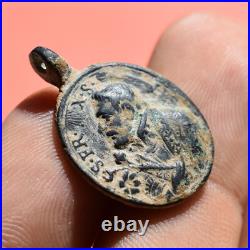 Perfect St Ignatius Loyola Religious Medal Antique Francis Xavier Jesuit Charm