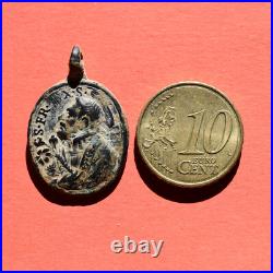 Perfect St Ignatius Loyola Religious Medal Antique Francis Xavier Jesuit Charm