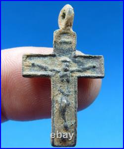Pirates Shipwreck Times Colonial Cross Religious Medal Crucifix Antique Bronze