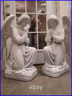 Pr Antique Adoring Angel Church Religious Statues Early Daprato