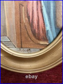 Pr Antique Vtg Religious Paintings Virgin Mary & Angel Signed frm Catholic Order