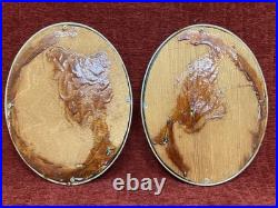 Pr Antique Vtg Religious Paintings Virgin Mary & Angel Signed frm Catholic Order