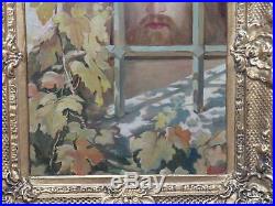 Pre-Raphaelite Religious Antique Oil Christ Imprisoned Signed Circa 1900