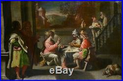 Preaching Christ Mid-17C Antique Genre Oil Painting 1600s Baroque Old Master