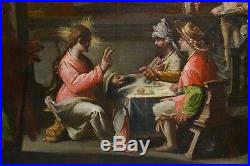 Preaching Christ Mid-17C Antique Genre Oil Painting 1600s Baroque Old Master