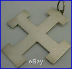 QUALITY STERLING SILVER RELIGIOUS WALL CROSS CRUCIFIX 1905 ANTIQUE 3inch