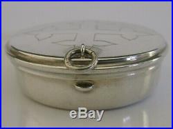 Quality English Solid Sterling Silver Pyx Wafer Box 1945 Religious