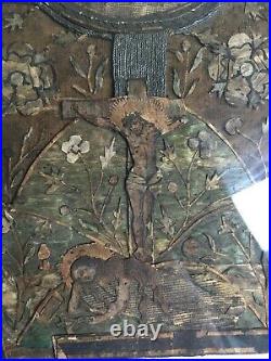 RARE 16th/17th Century Religious Embroidered Book Cover British/Continental