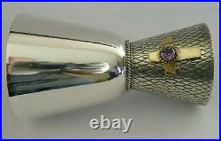 RARE 276g SOLID STERLING SILVER RELIGIOUS CHALICE GOBLET 1978 ENGLISH AMETHYST