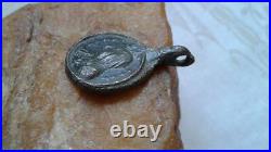 RARE ANTIQUE c. 18th CENTURY CATHOLIC 2-SIDED MEDAL JESUS CHRIST and VIRGIN MARY