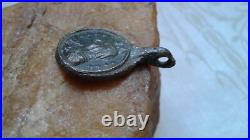 RARE ANTIQUE c. 18th CENTURY CATHOLIC 2-SIDED MEDAL JESUS CHRIST and VIRGIN MARY