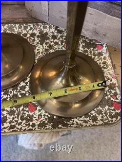 RARE Antique Brass Baroque Church Altar Candlesticks Holders 17 TALL Colonial