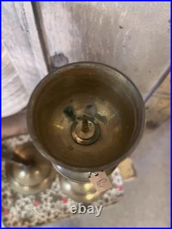 RARE Antique Brass Baroque Church Altar Candlesticks Holders 17 TALL Colonial