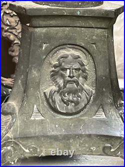 RARE Antique Bronze Baroque Church Altar Candlesticks Holders TRINITY RELIGIOUS