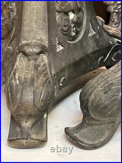 RARE Antique Bronze Baroque Church Altar Candlesticks Holders TRINITY RELIGIOUS