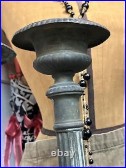 RARE Antique Bronze Baroque Church Altar Candlesticks Holders TRINITY RELIGIOUS