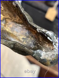 RARE Antique Bronze Baroque Church Altar Candlesticks Holders TRINITY RELIGIOUS