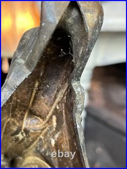 RARE Antique Bronze Baroque Church Altar Candlesticks Holders TRINITY RELIGIOUS