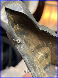 RARE Antique Bronze Baroque Church Altar Candlesticks Holders TRINITY RELIGIOUS