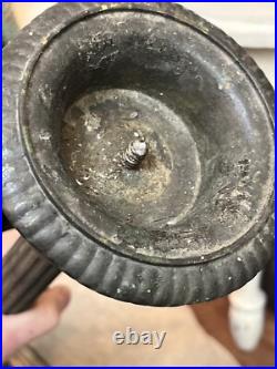 RARE Antique Bronze Baroque Church Altar Candlesticks Holders TRINITY RELIGIOUS