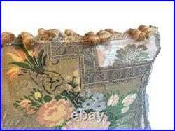 RARE Antique French Religious Silk Aubusson Throw Pillow RARE Antique French Religious Silk Aubusson Throw Pillow