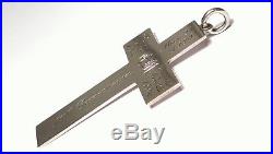 RARE LARGE Antique VICTORIAN Silver CROSS Pendant -Religious Example dating 1863