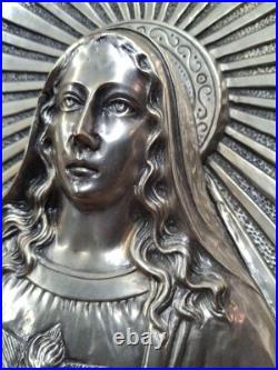 RARE antique religious wall icon JESUS hand MOVES Registrado silver 3D Art SPAIN RARE antique religious wall icon JESUS hand MOVES Registrado silver 3D Art SPAIN