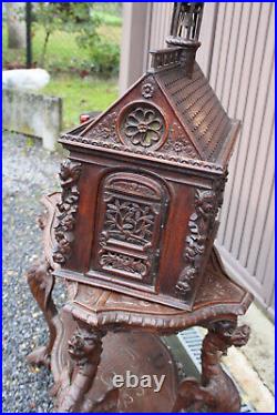 RARE antique religious wood carved church statue altar putti angels 19thc