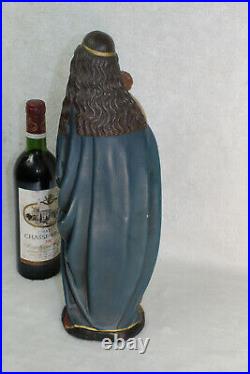 RAre antique french chalkware statue religious madonna child figurine
