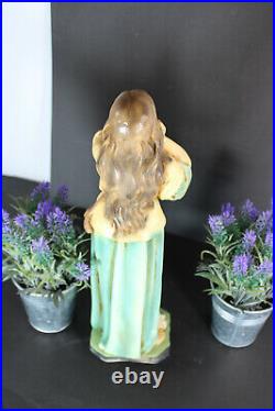 RAre antique religious saint statue Jeanne joan of arc