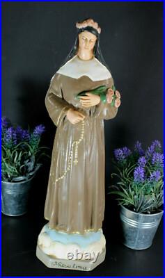 RAre antique religious saint statue Rosa lima PERU