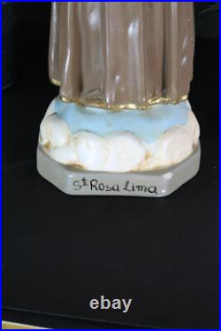 RAre antique religious saint statue Rosa lima PERU