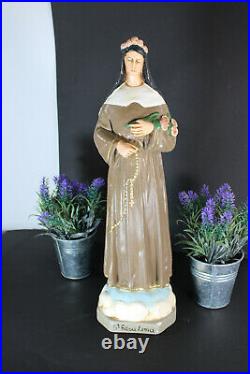 RAre antique religious saint statue Rosa lima PERU