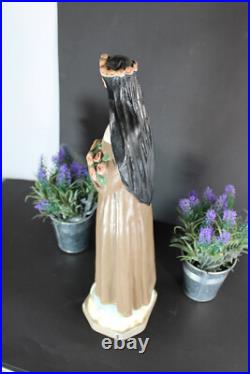 RAre antique religious saint statue Rosa lima PERU