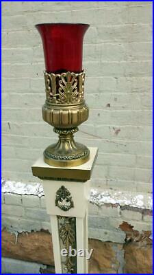 REDUCED Antique religious church floor lamps altar light Rare ornate Catholic