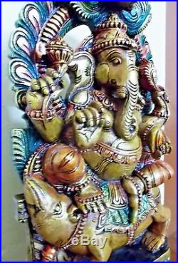 RELIGIOUS EDH Ganesha Sculpture Ganesh Ganapati Statue Temple Figurine Idol