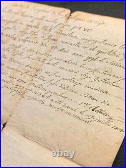 RELIGIOUS LETTER TO CARDINAL IN LATIN 1793 Indulgence, Vatican, Pope Pius VI