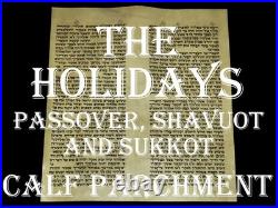 Rare 100 yrs European Torah Scroll Fragment parchment Deuteronomy The Holidays