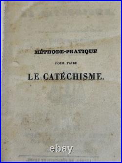 Rare 1840 French Leather Book Catechism Belley Diocese Gilt Catholic Antique