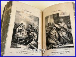 Rare 1840 French Leather Book Catechism Belley Diocese Gilt Catholic Antique