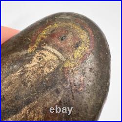 Rare 19th Hand Painted Stone Icon of Saint Nicholas Antique Religious Art Decor Rare 19th Hand Painted Stone Icon of Saint Nicholas Antique Religious Art Decor