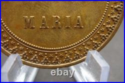 Rare Antique 1854 Virgin Mary Beautiful Medal Italian Religious Pendant Catholic